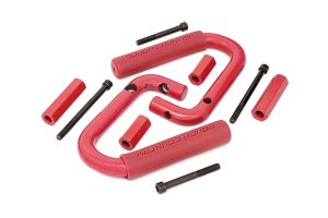 Jeep Wrangler Grab Handles - Front - Rough Country - Solid Steel - Red - '07-'18 Jeep Wrangler Grab Handles - Front - Rough Country - Solid Steel - Red - '07-'18